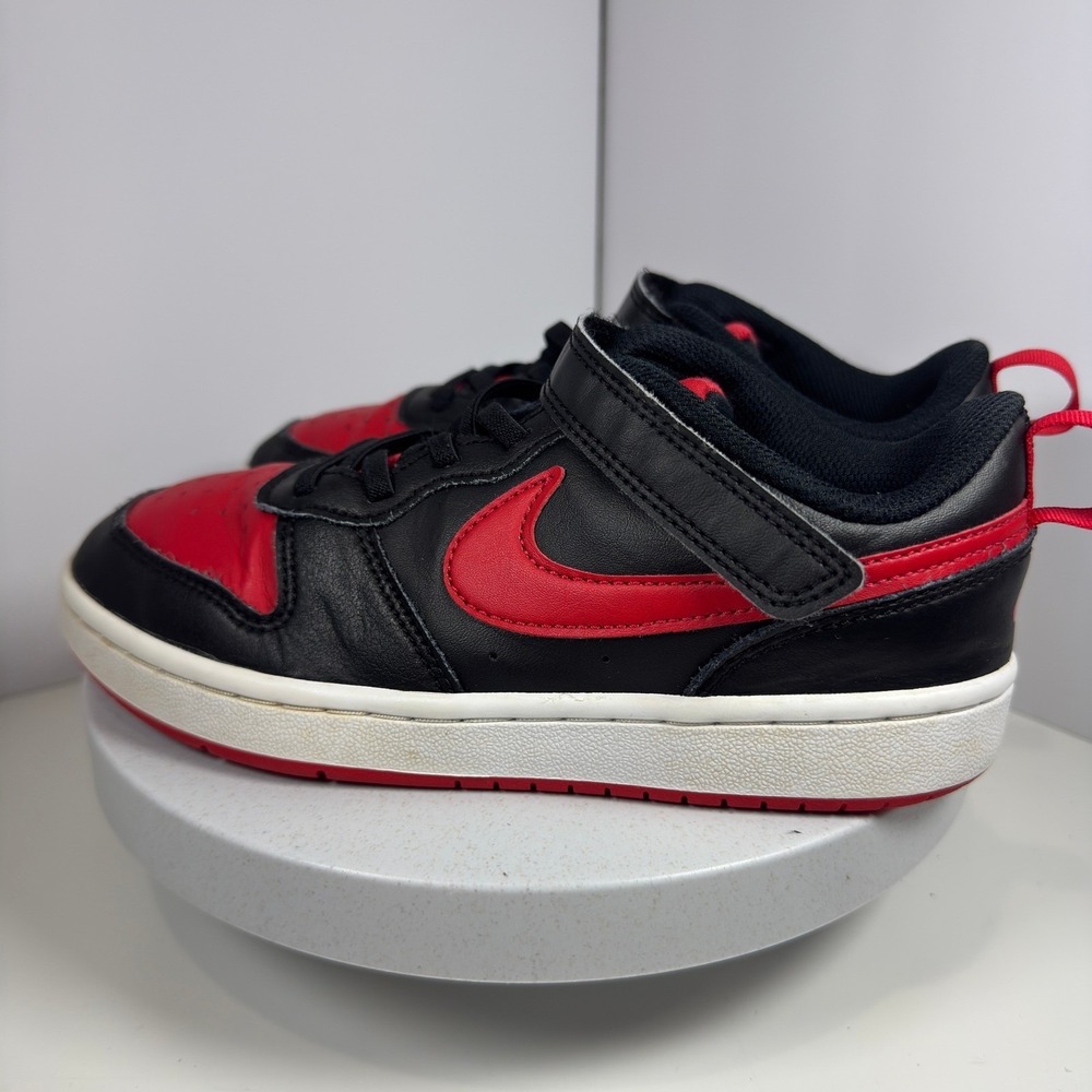 Nike Court Vision Low Boys Black Red Basketball Sneakers Shoes Size 2.5 - Picture 5 of 11
